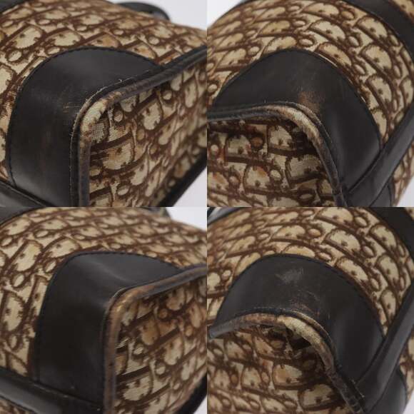 DIOR Trotter Canvas Hand Bag Brown Gold - Picture 10 of 12